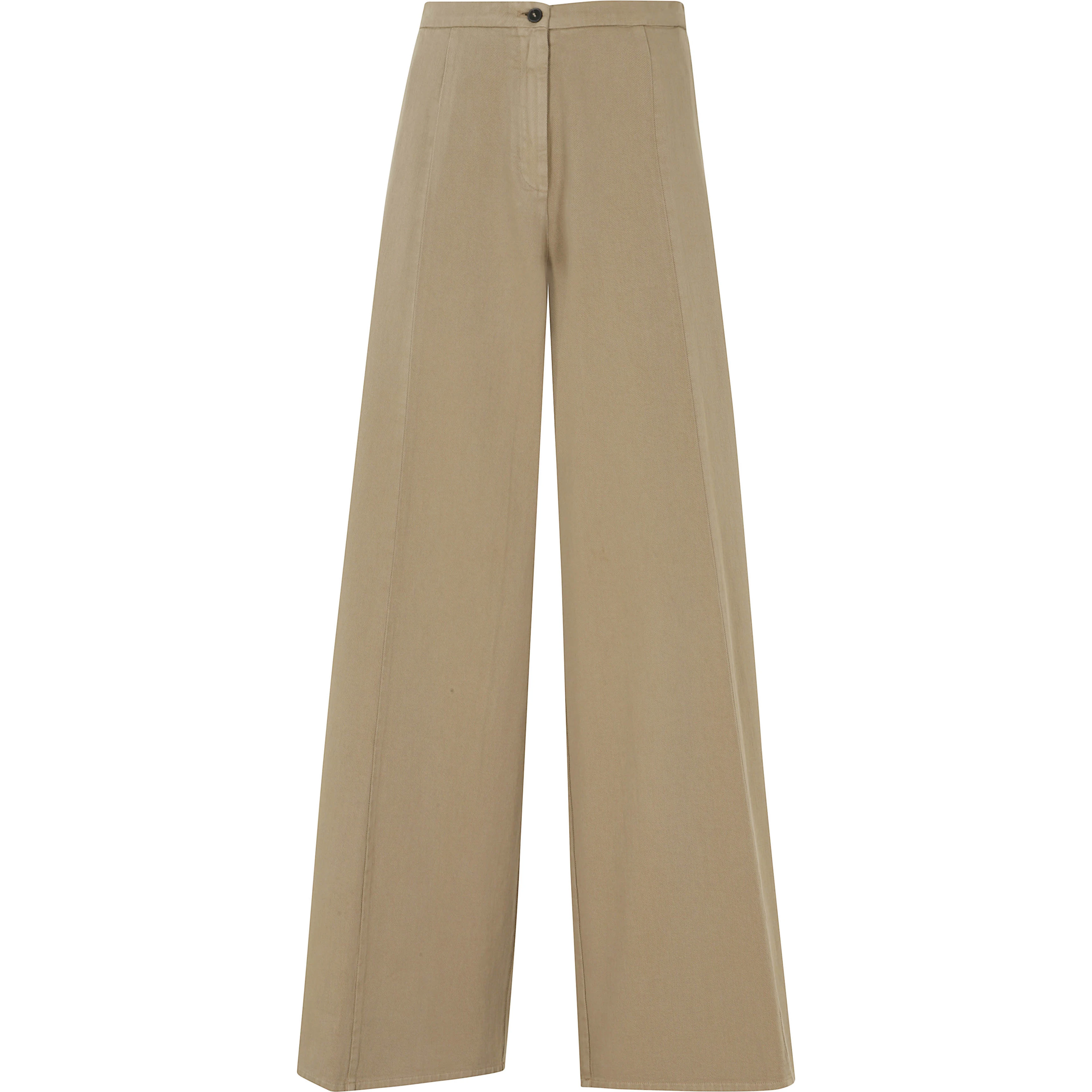 FLUID COTTON TWILL WIDE LEG PANTS