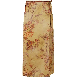 LE BAMBOU SECRET PRINT SATIN SKIRT