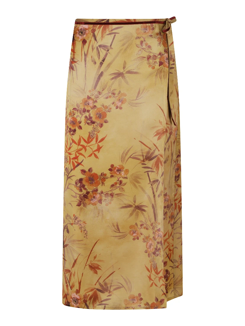 LE BAMBOU SECRET PRINT SATIN SKIRT