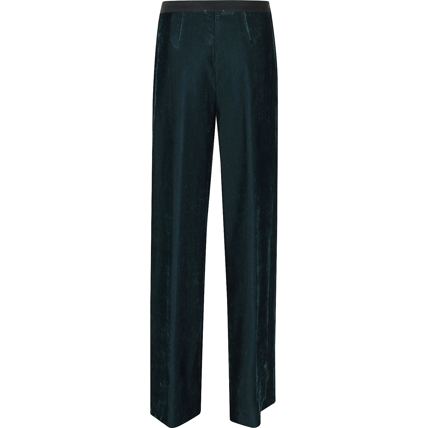 FLUID RIBBED VELVET HIGH WAIST PANTS