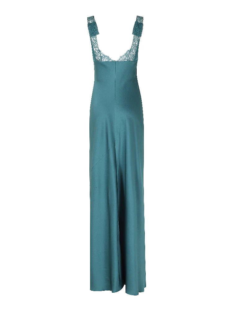 ENVERS SATIN LACE NECKLINE LONG DRESS alternative