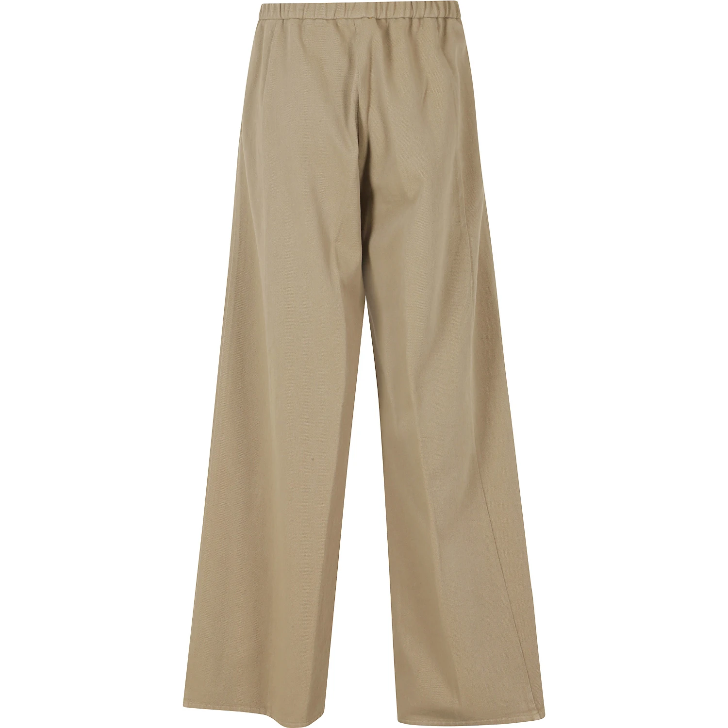 FLUID COTTON TWILL WIDE LEG PANTS