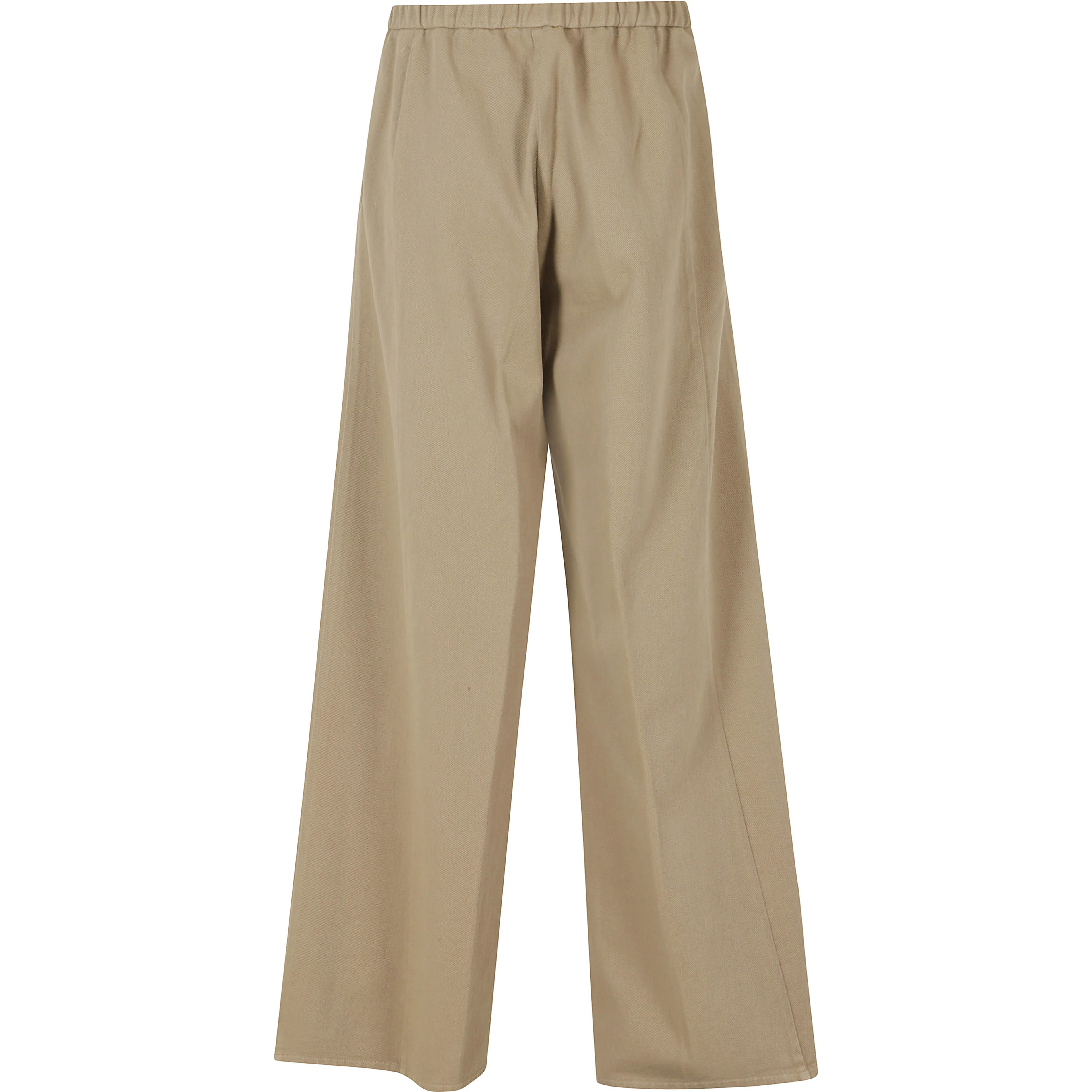 FLUID COTTON TWILL WIDE LEG PANTS
