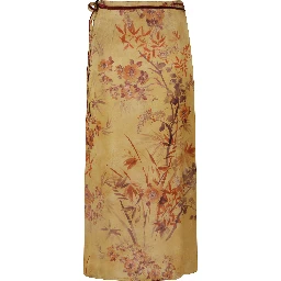 LE BAMBOU SECRET PRINT SATIN SKIRT