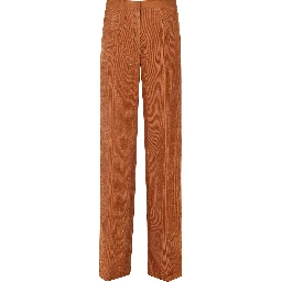 FLUID RIBBED VELVET HIGH WAIST PANTS
