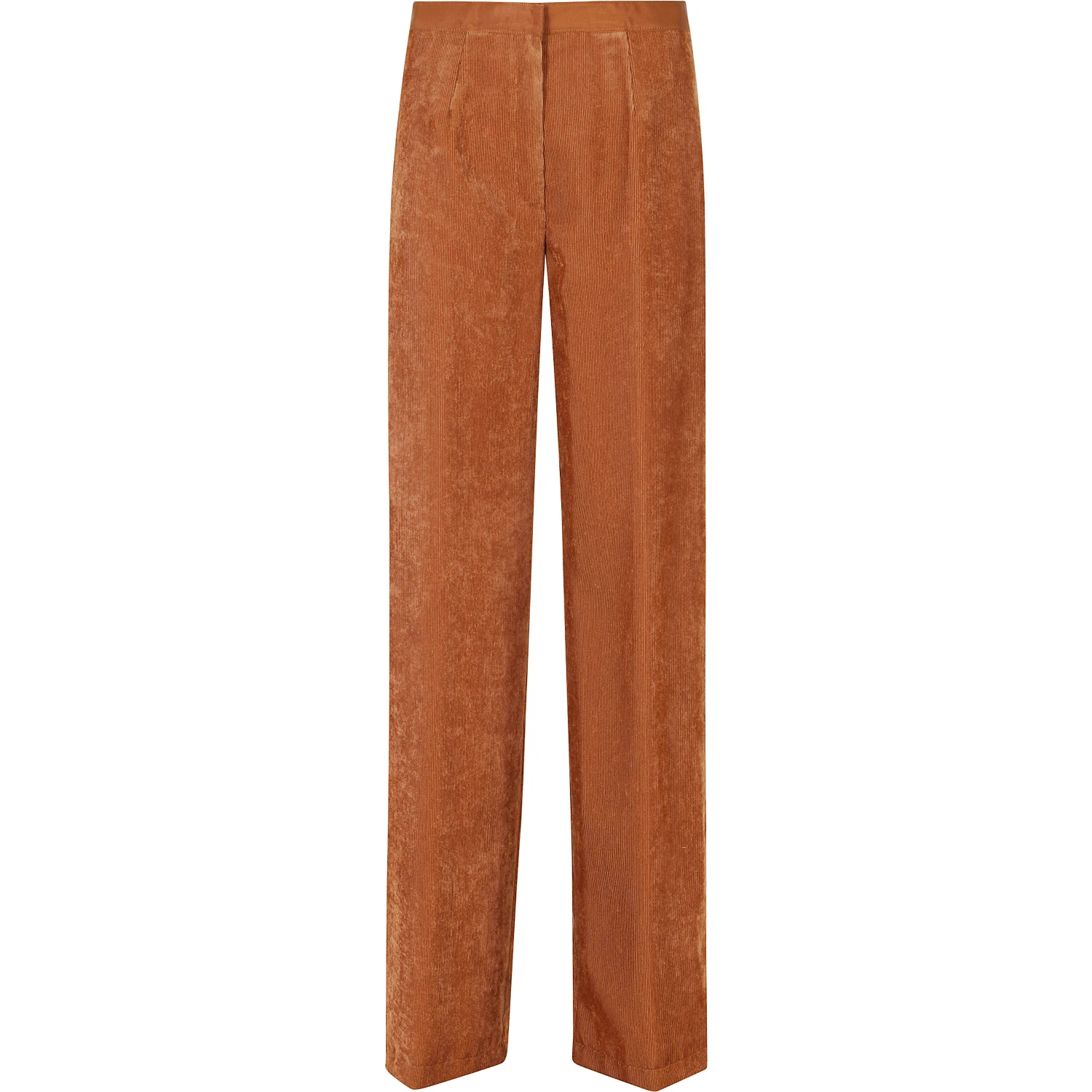FLUID RIBBED VELVET HIGH WAIST PANTS
