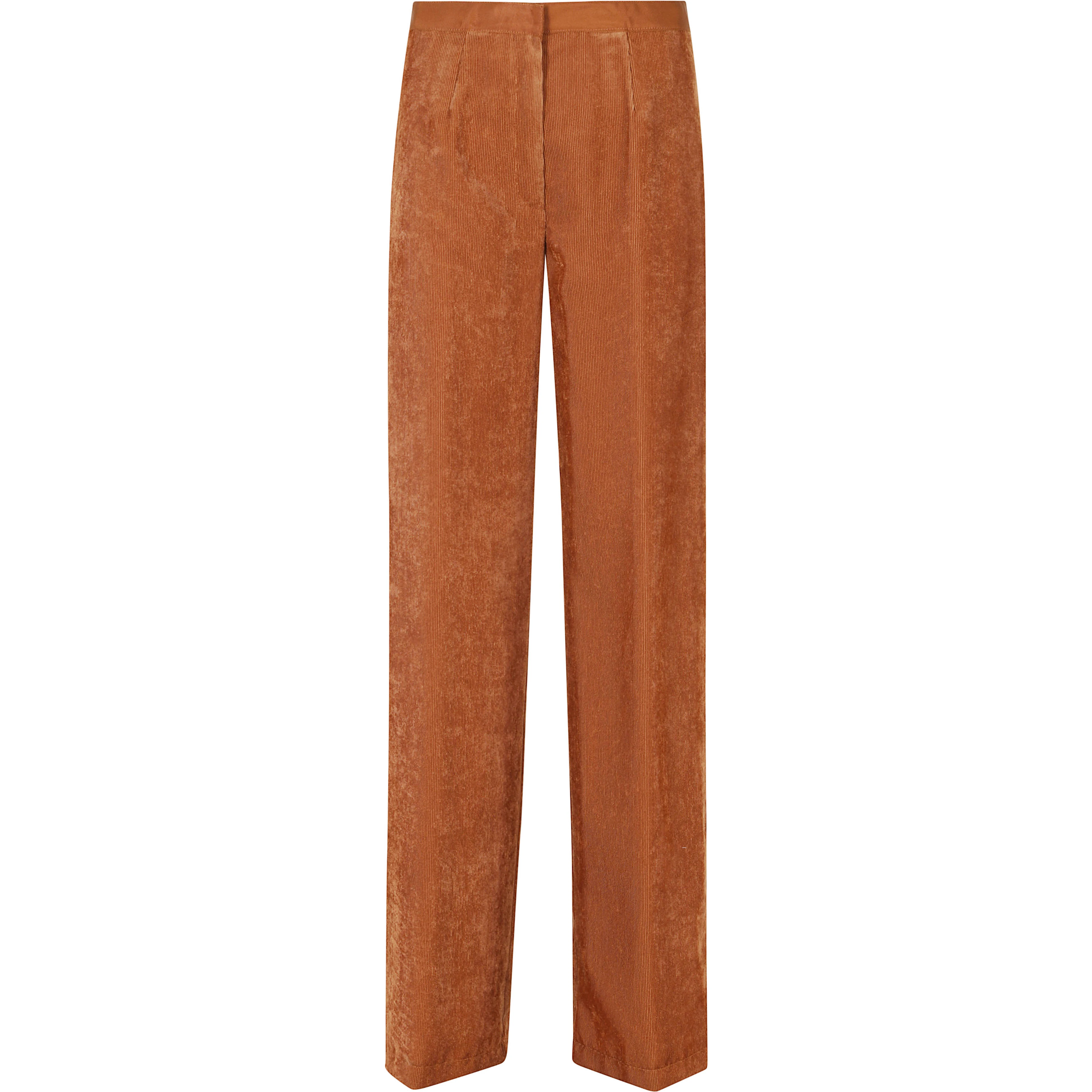 FLUID RIBBED VELVET HIGH WAIST PANTS