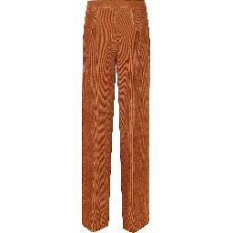 FLUID RIBBED VELVET HIGH WAIST PANTS