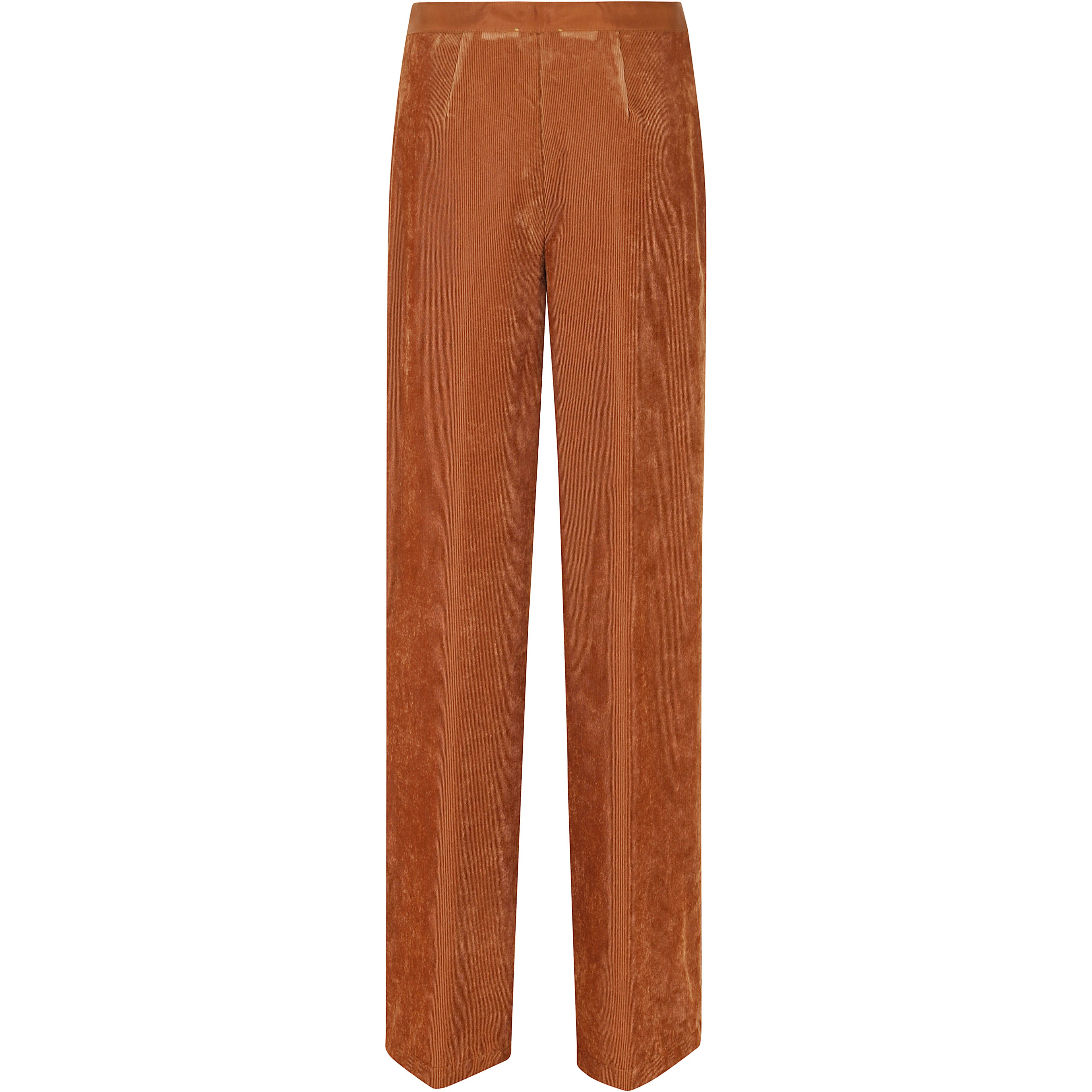 FLUID RIBBED VELVET HIGH WAIST PANTS