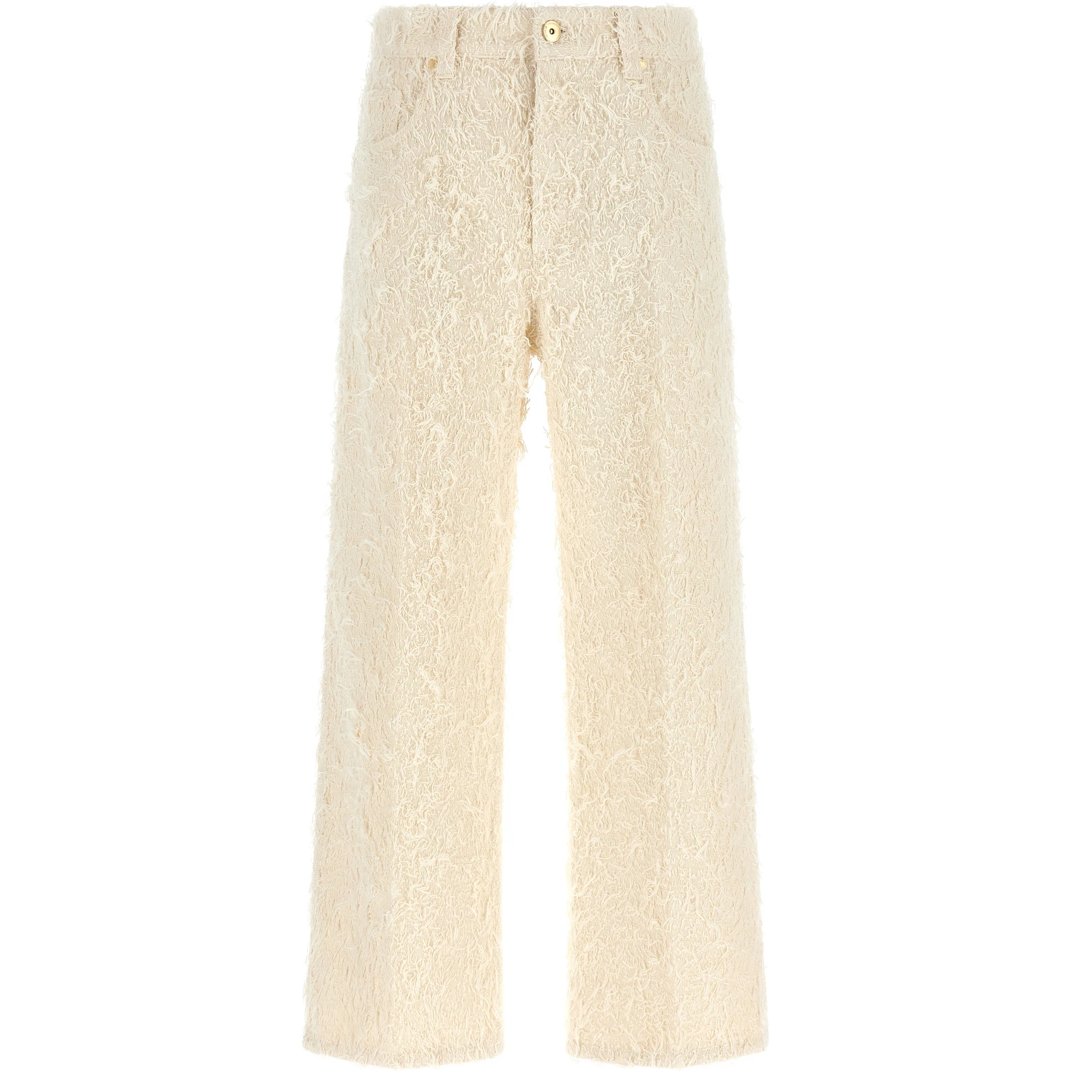 Beige Cotton Casual Pants