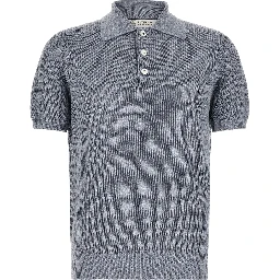 Blue Linen Polo Shirt