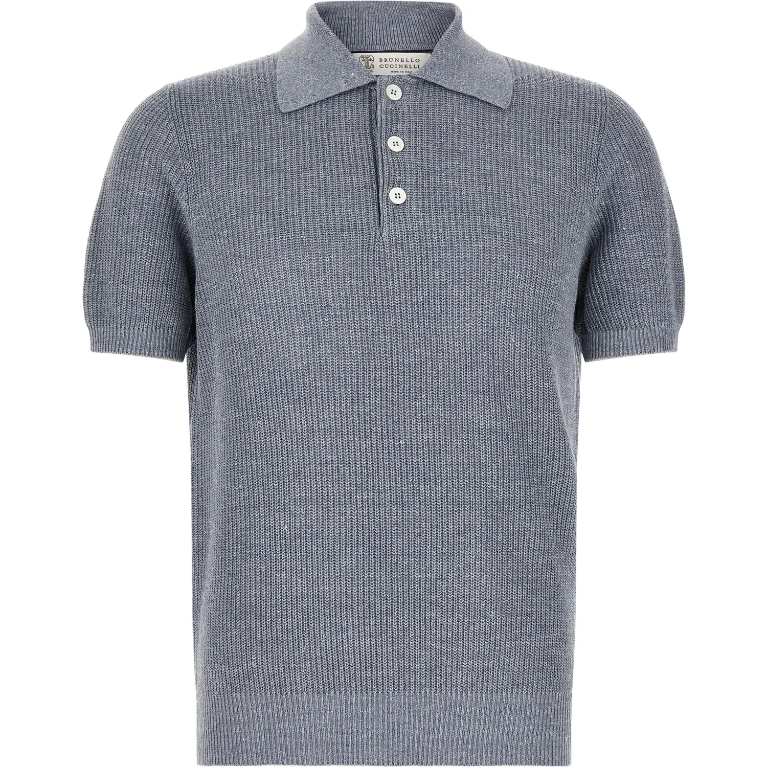 Blue Linen Polo Shirt