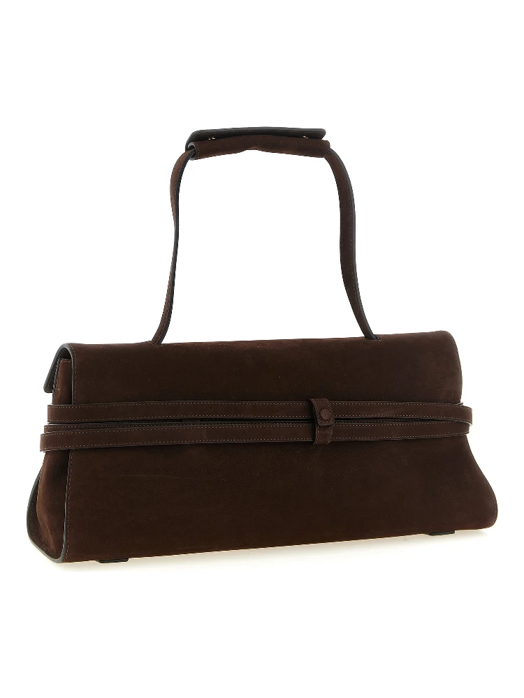 Brown Calfskin Shoulder Bag