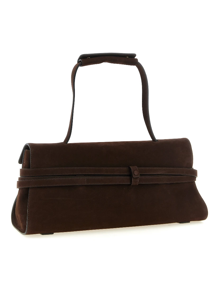 Brown Calfskin Shoulder Bag