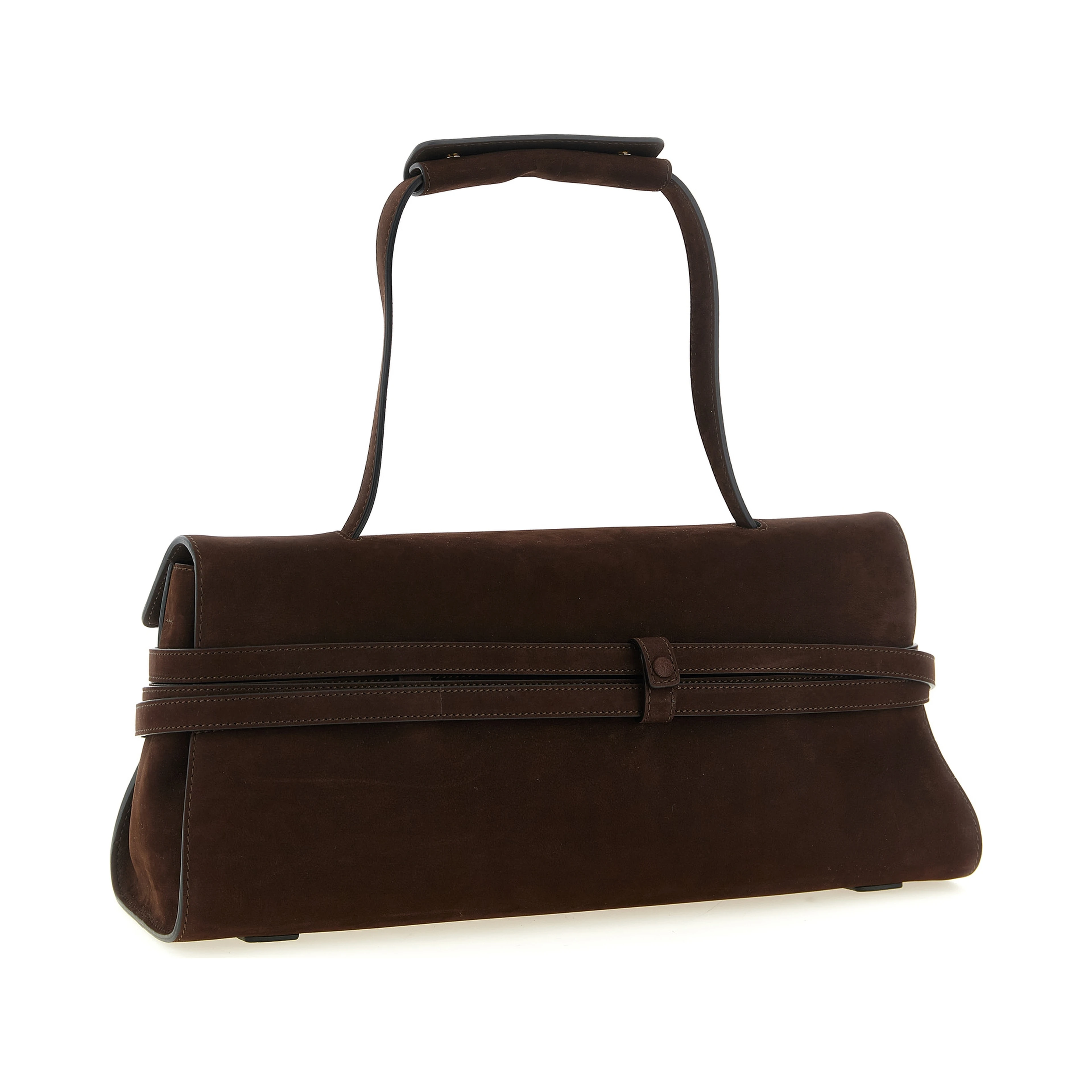 Brown Calfskin Shoulder Bag