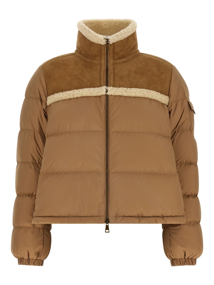 Beige Polyester Full-Length Jacket