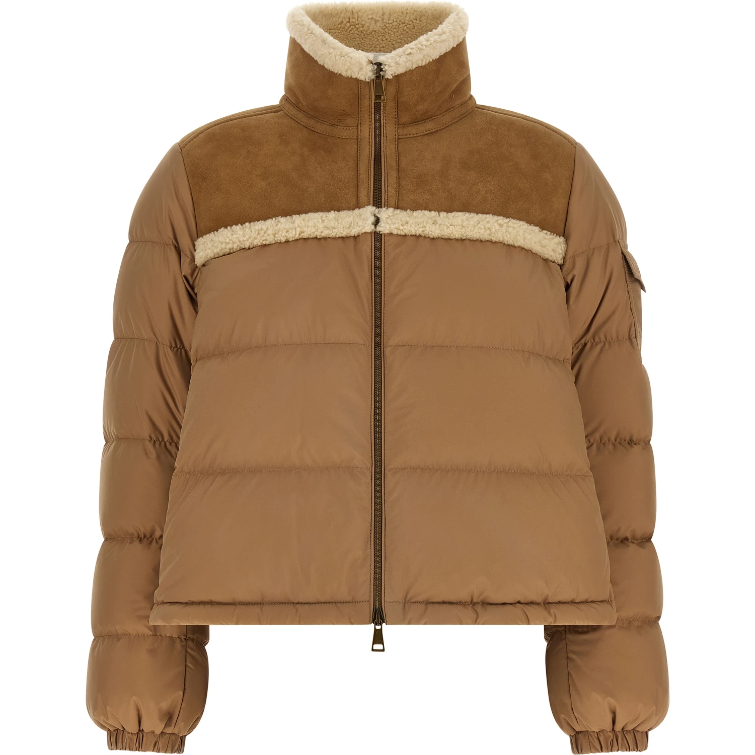 Beige Polyester Full-Length Jacket