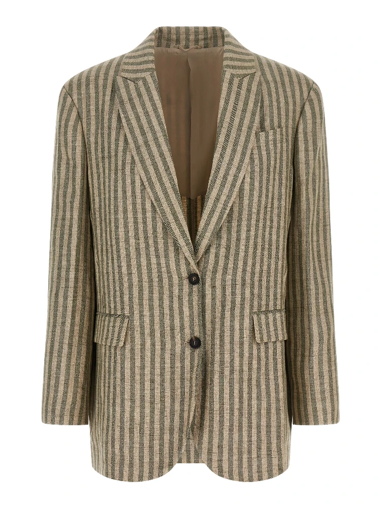 Bicolor Linen Blazer