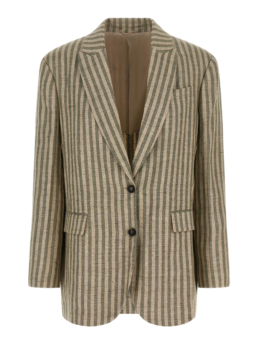 Bicolor Linen Blazer