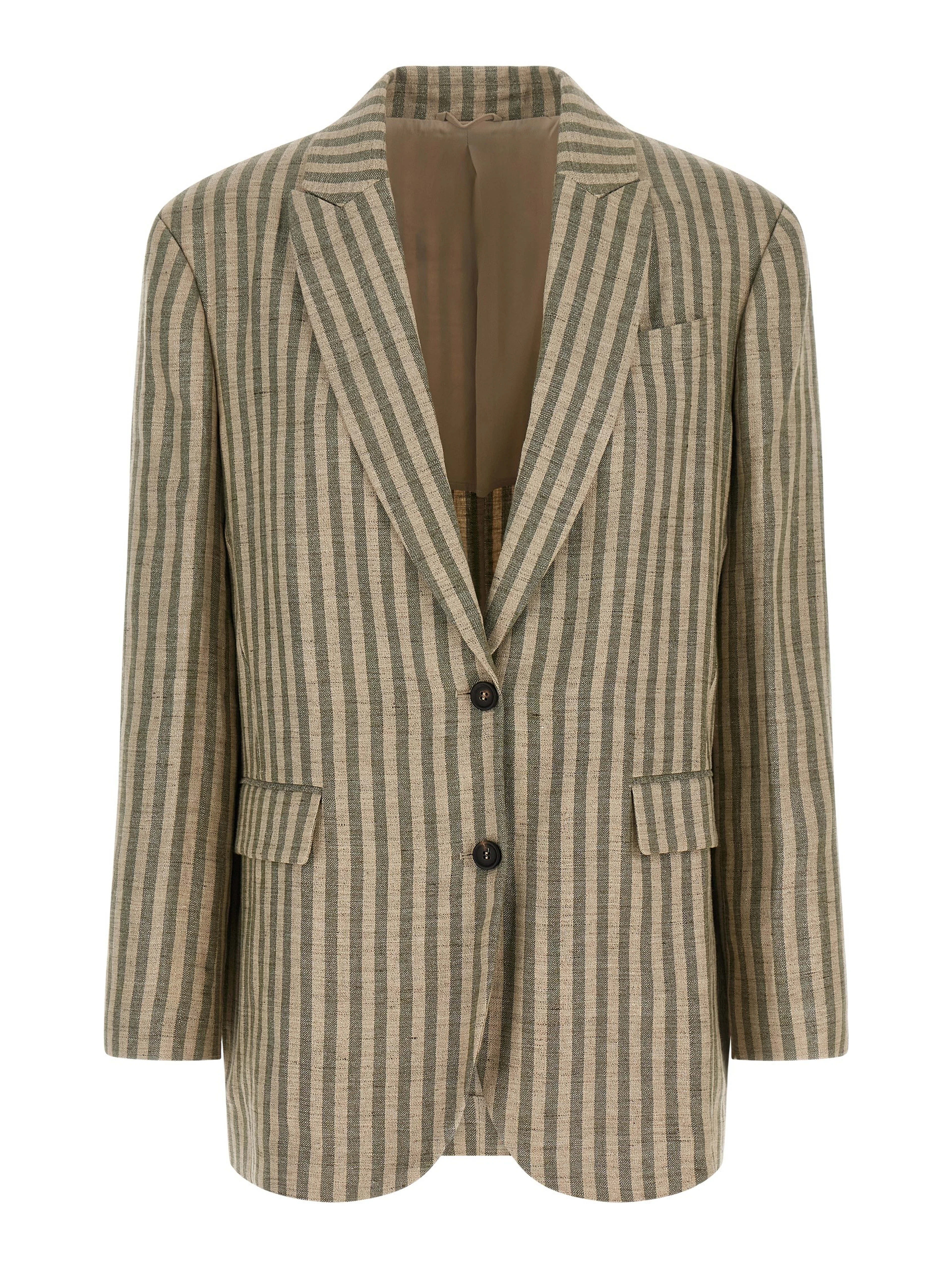 Bicolor Linen Blazer
