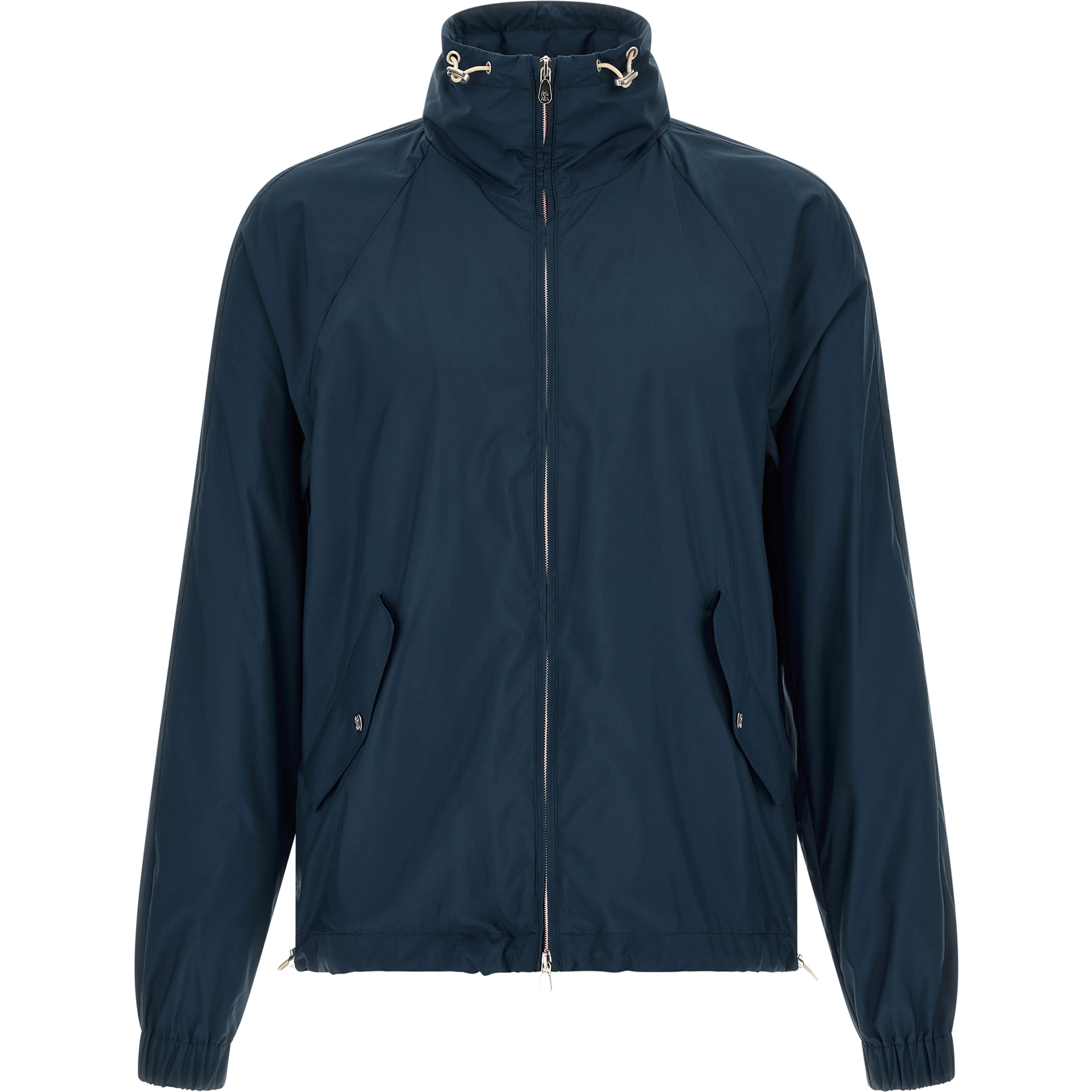 Blue Polyester Full-Length Jacket