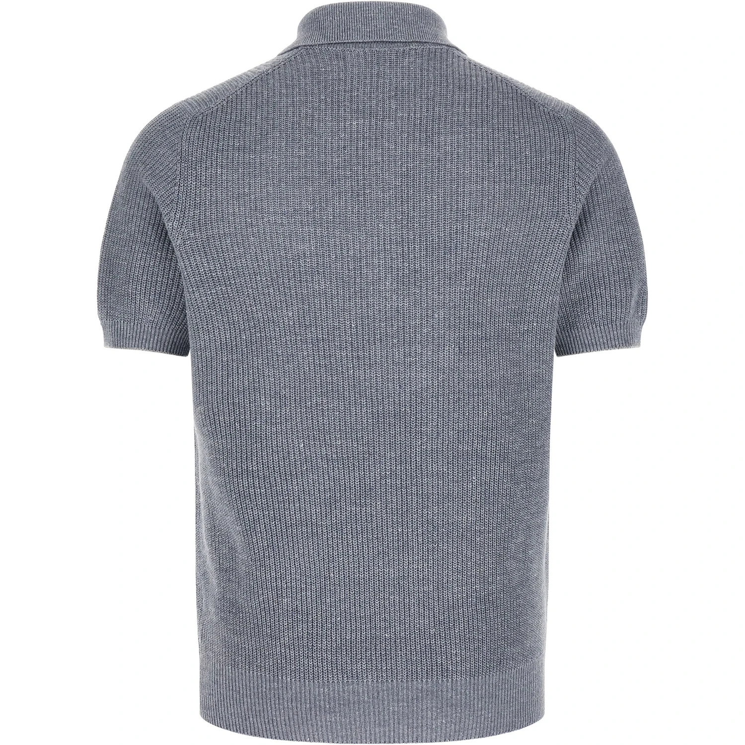 Blue Linen Polo Shirt