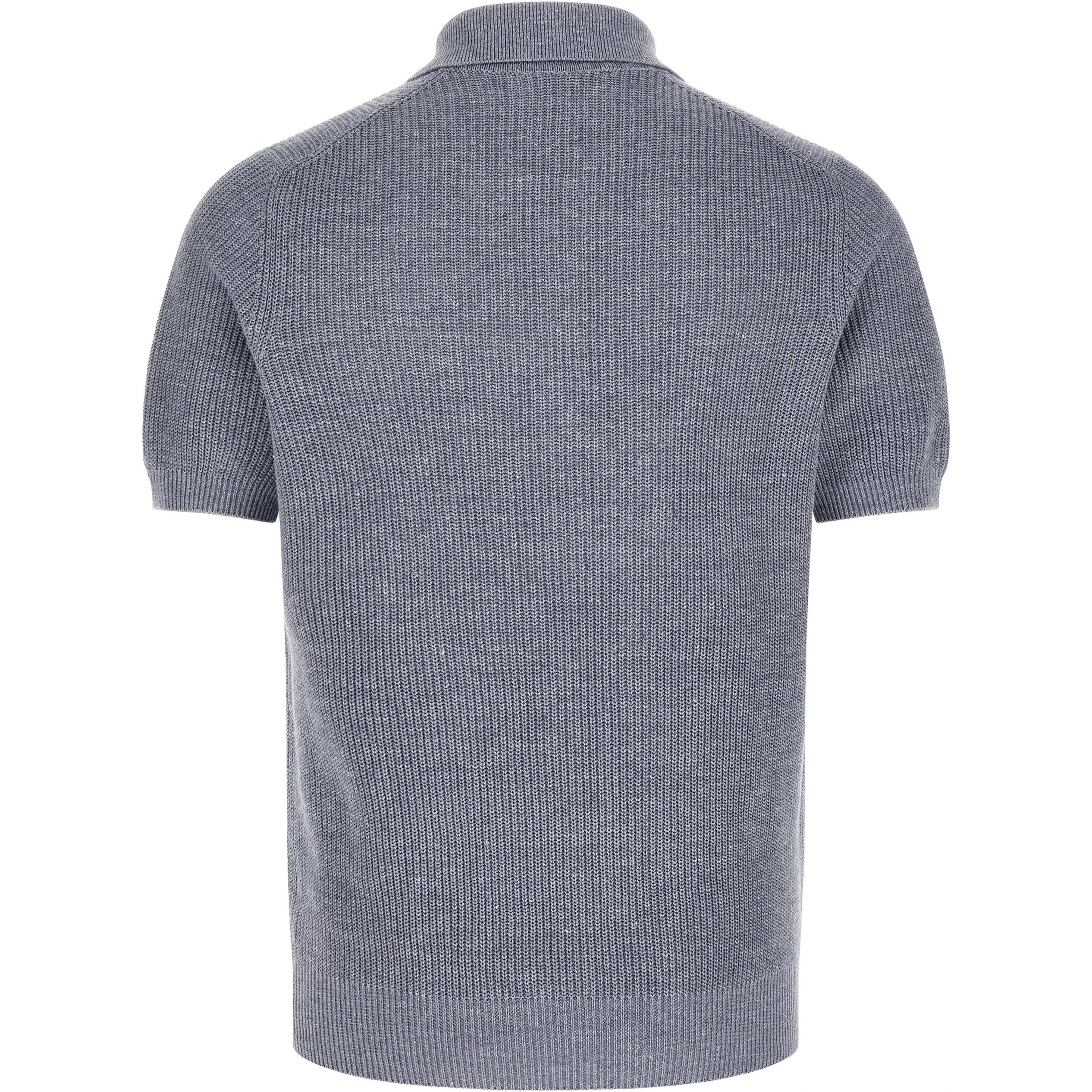 Blue Linen Polo Shirt