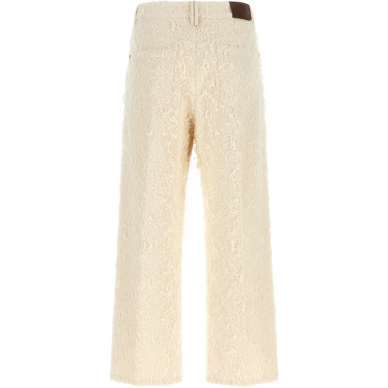 Beige Cotton Casual Pants