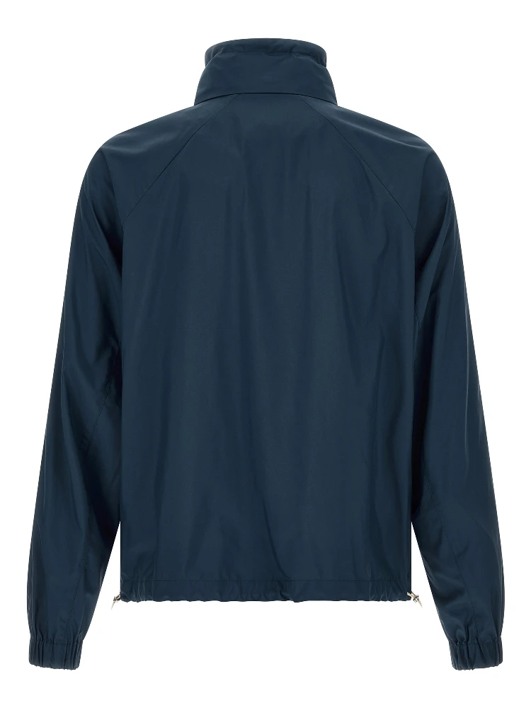 Blue Polyester Full-Length Jacket alternative