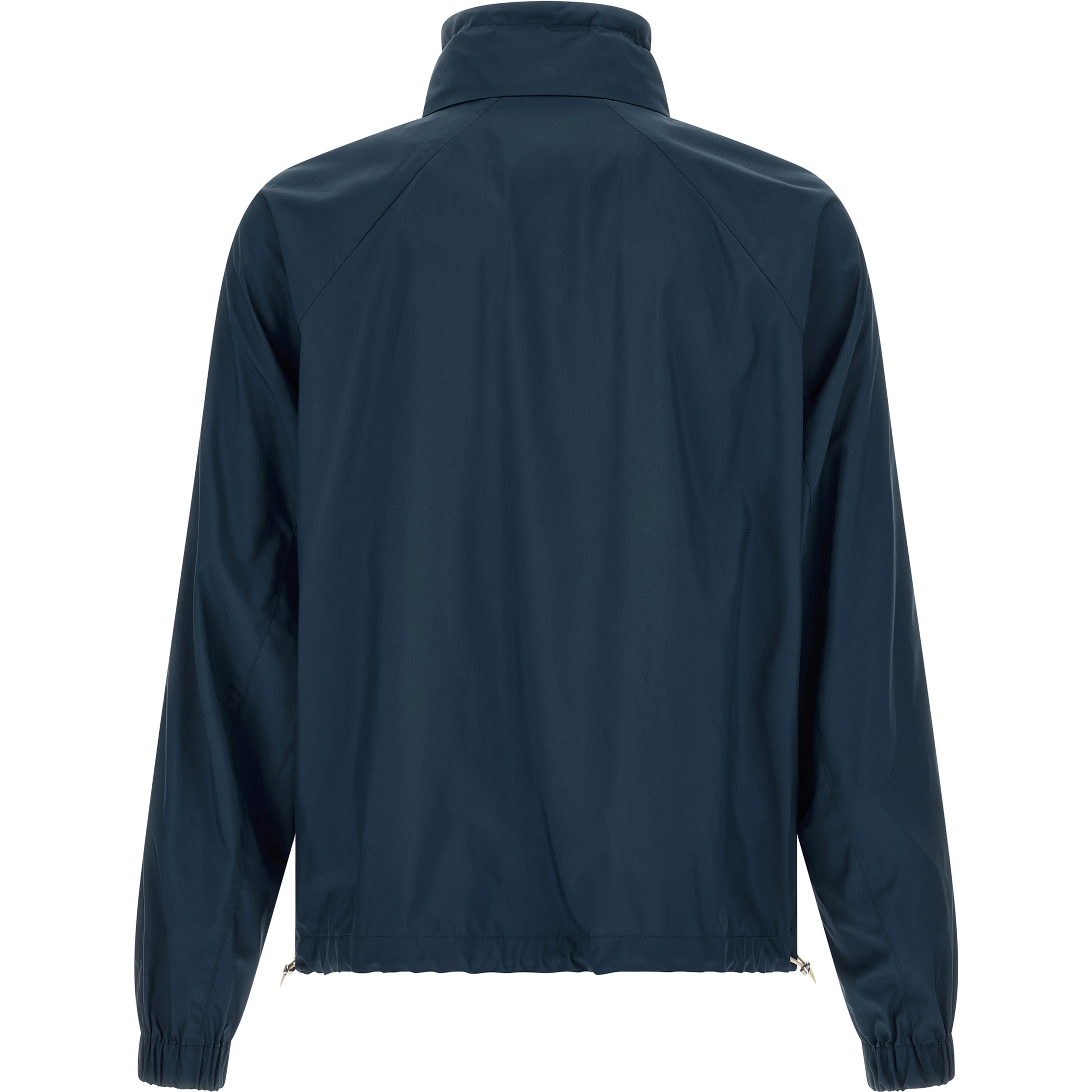 Blue Polyester Full-Length Jacket