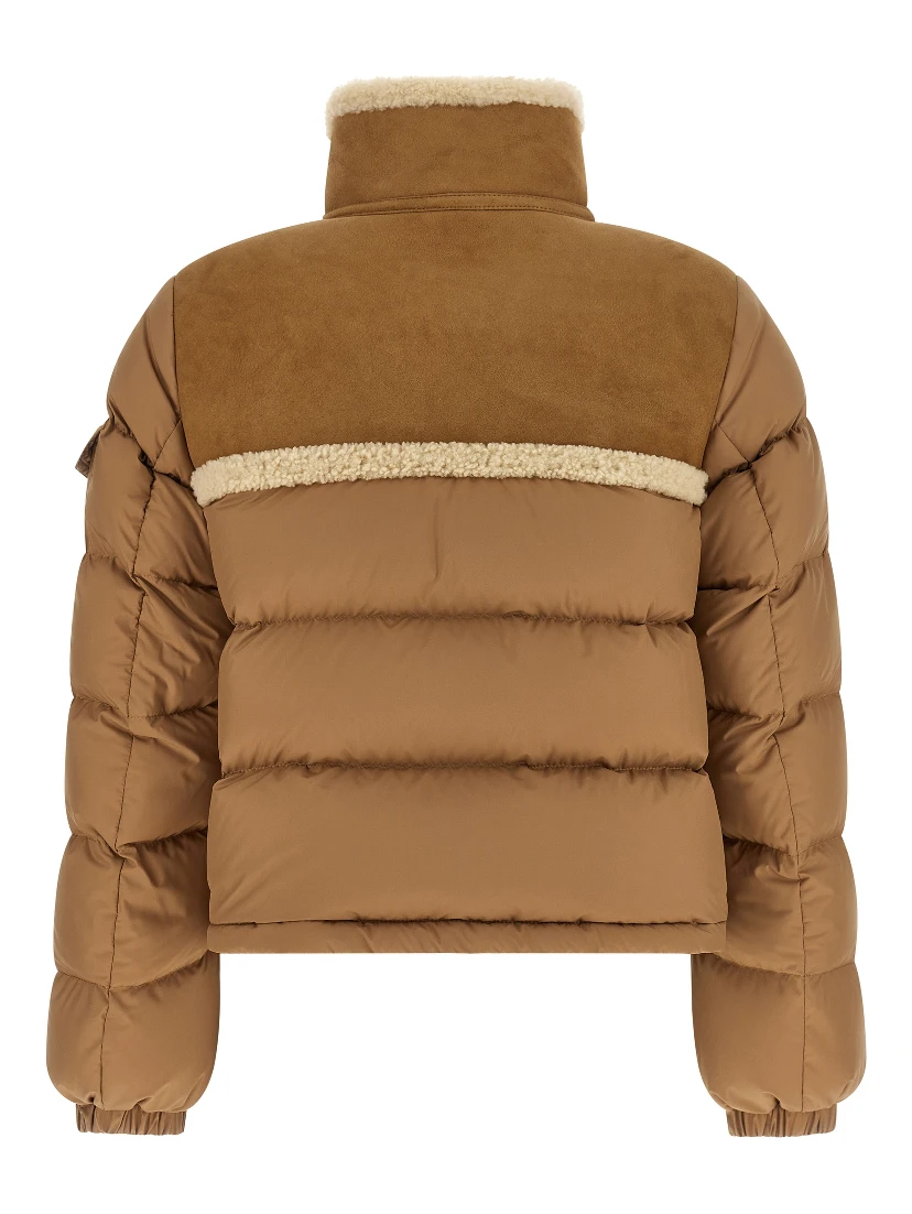 Beige Polyester Full-Length Jacket