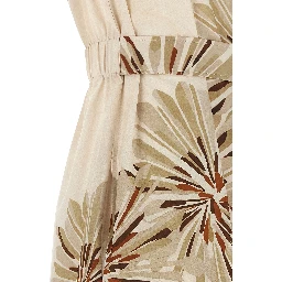 Beige Cotton Midi Dress