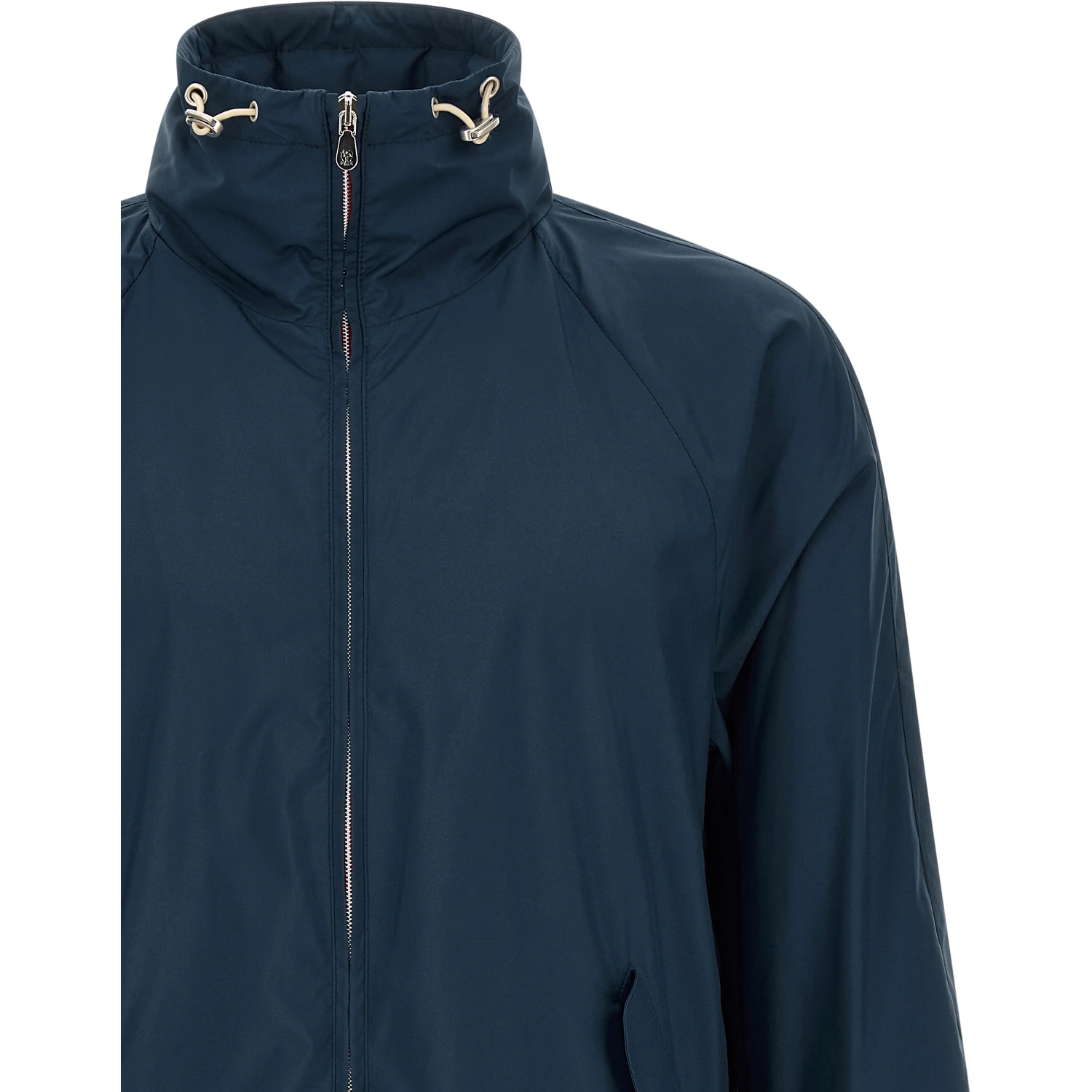 Blue Polyester Full-Length Jacket