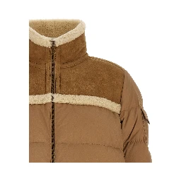 Beige Polyester Full-Length Jacket
