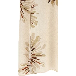 Beige Cotton Midi Dress