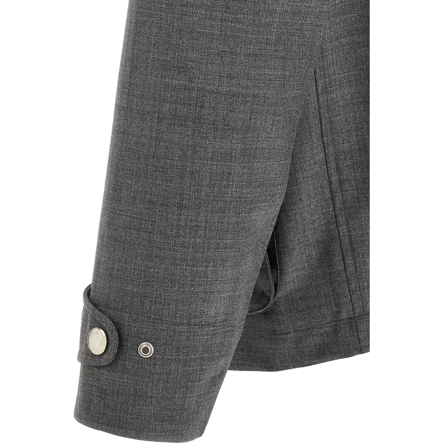 Gray Virgin Wool Full-Length Jacket