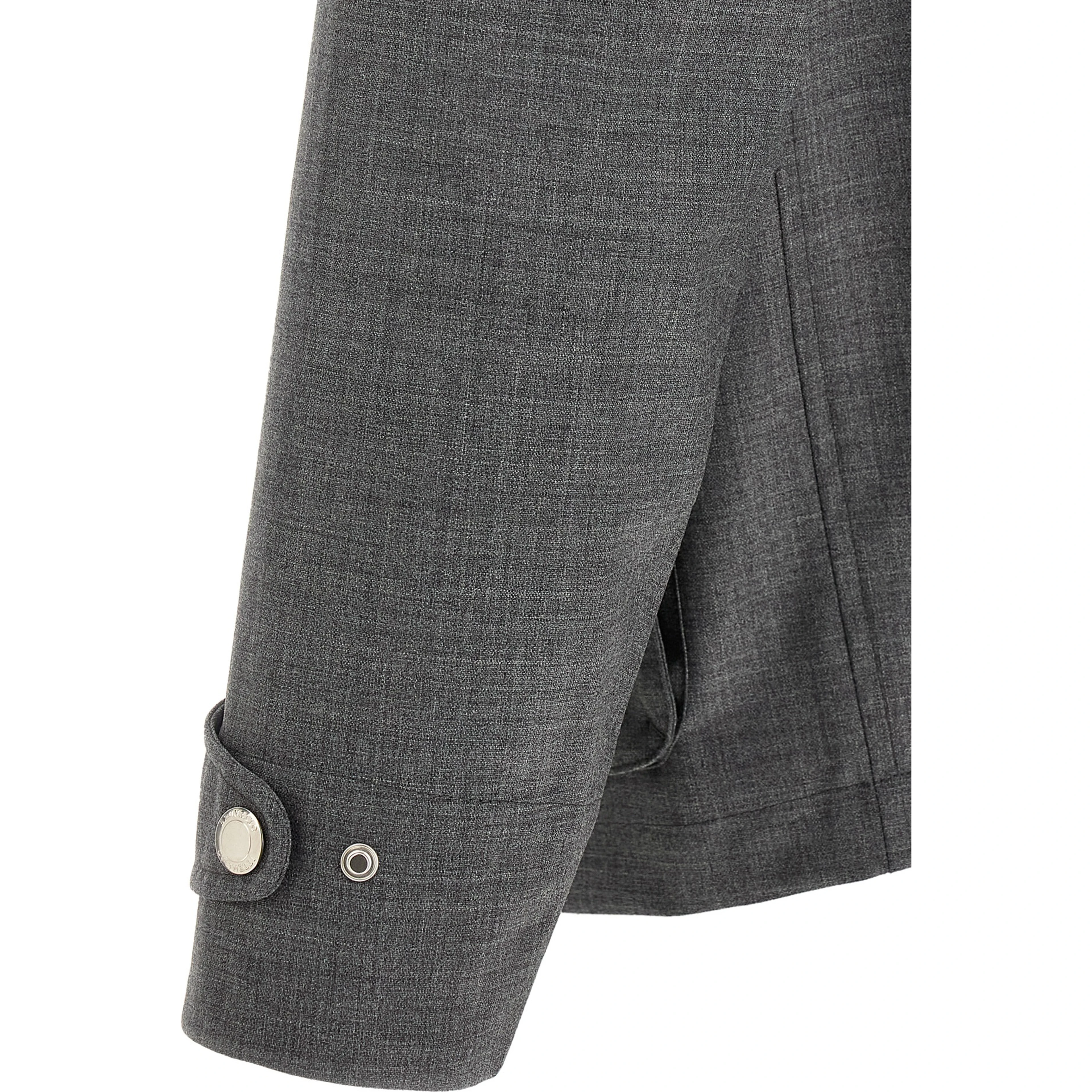 Gray Virgin Wool Full-Length Jacket
