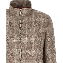 Brown Wool Full-Length Jacket