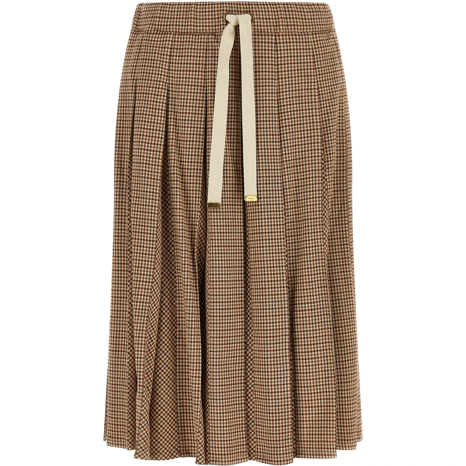 Beige Viscose Midi Skirt