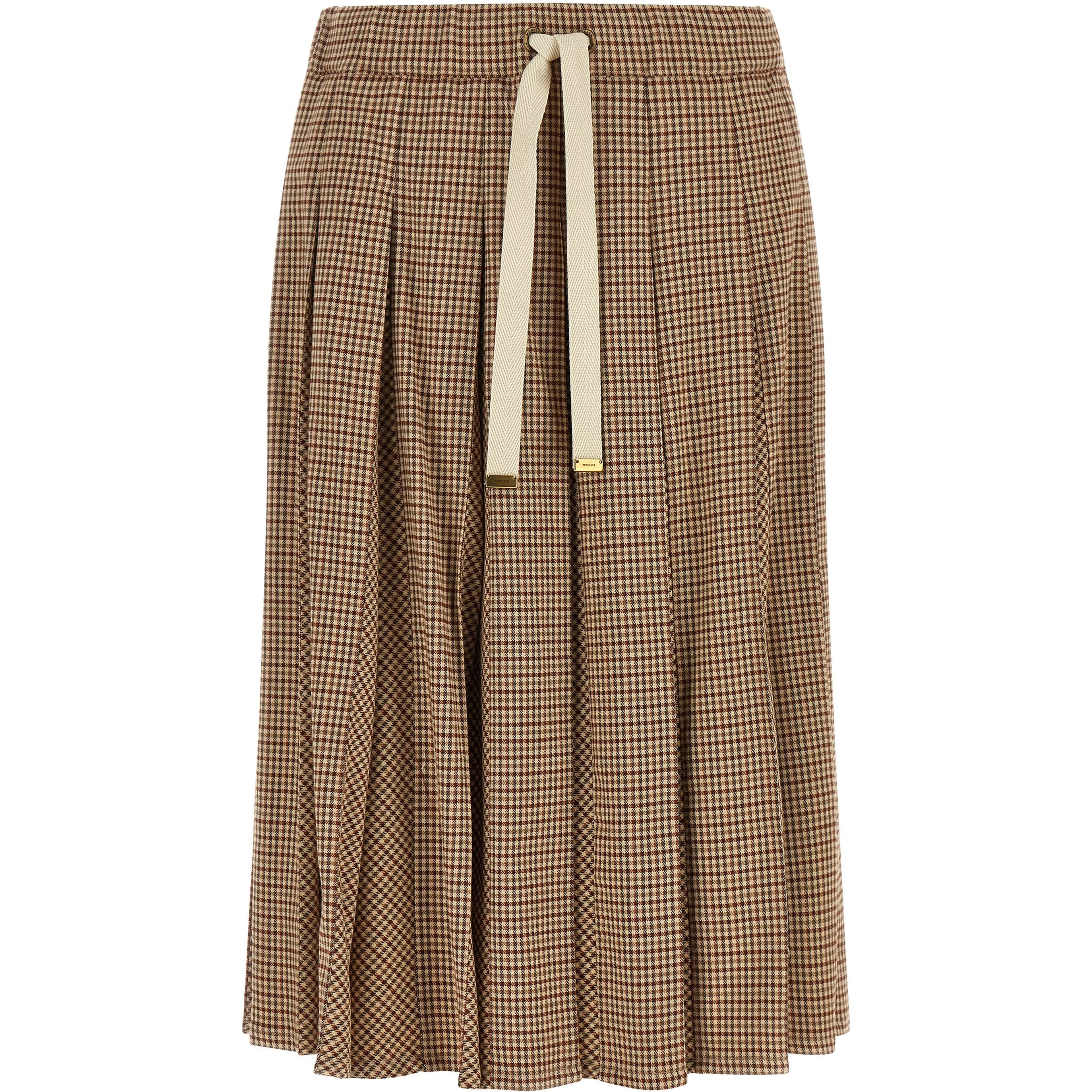 Beige Viscose Midi Skirt