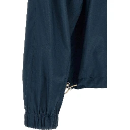 Blue Polyester Full-Length Jacket