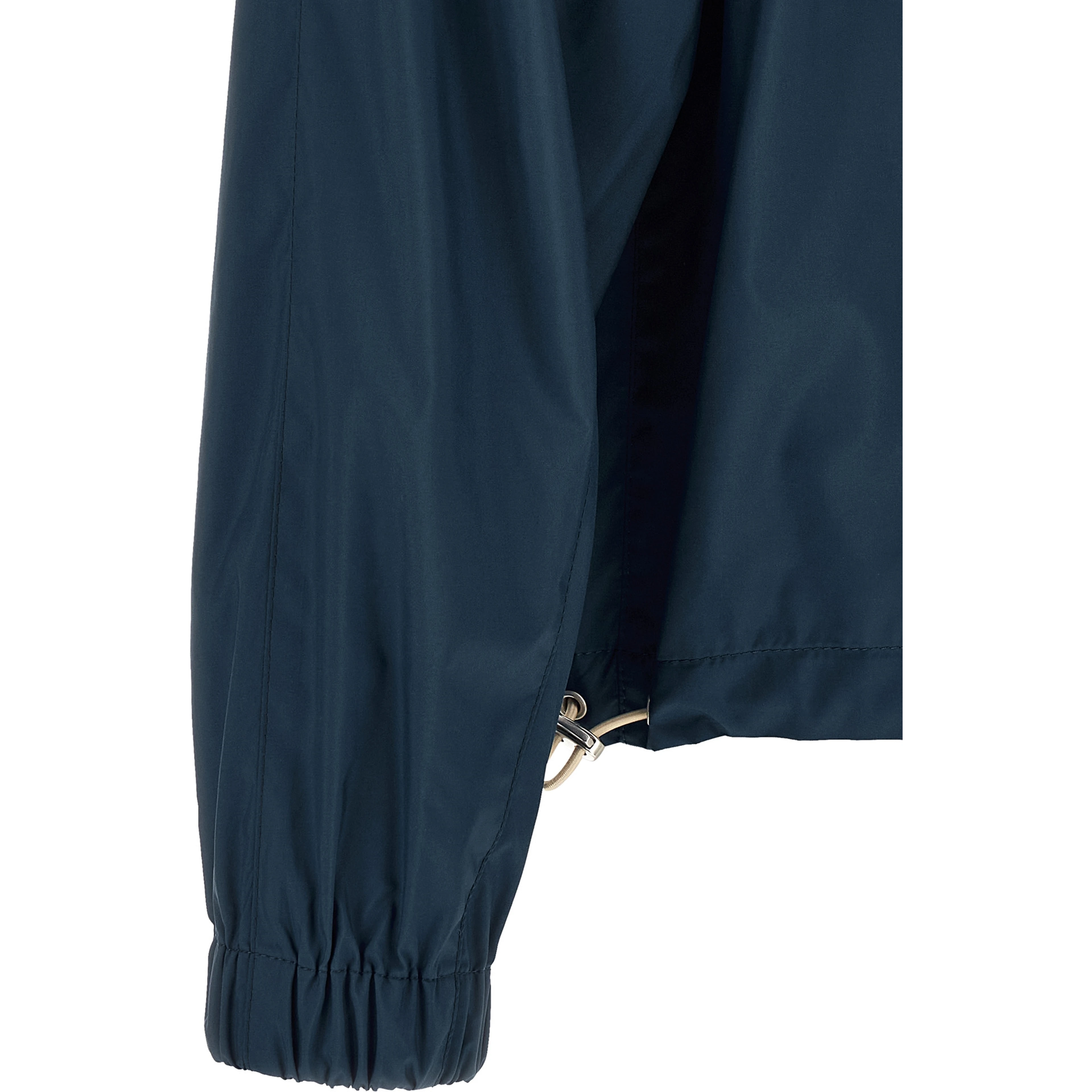 Blue Polyester Full-Length Jacket