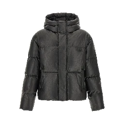 Black Polyester Full-Length Jacket