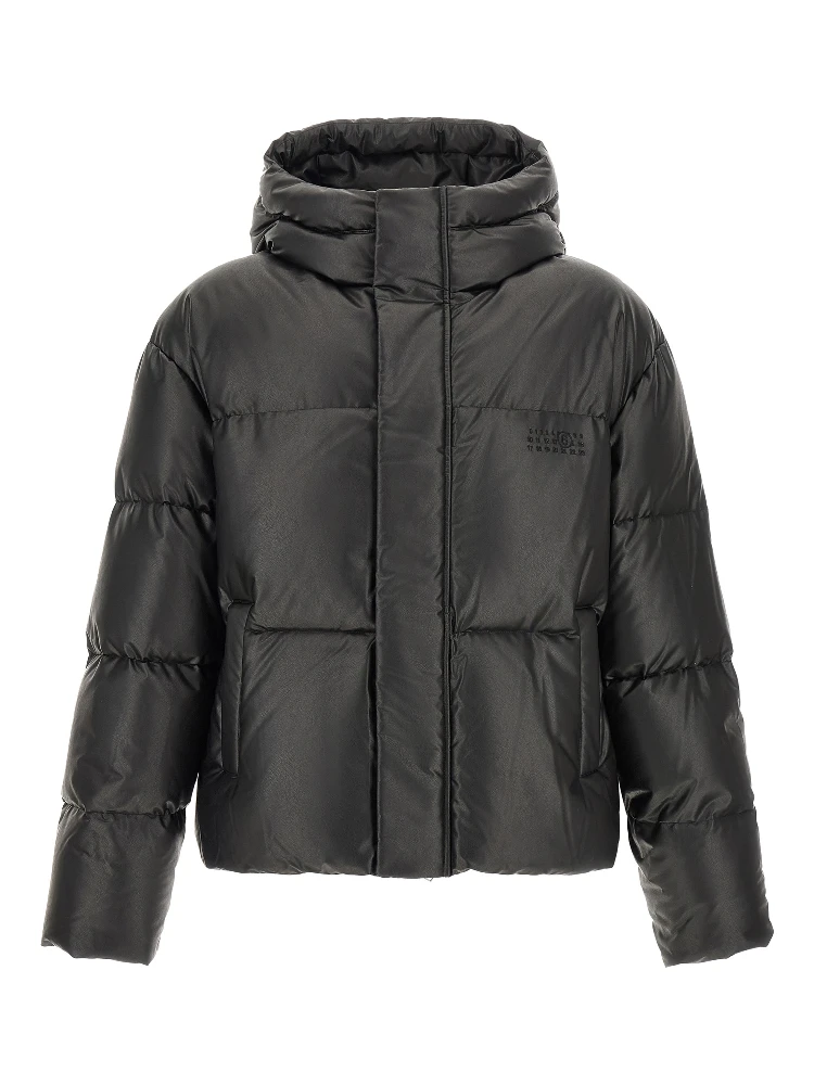 Black Polyester Full-Length Jacket