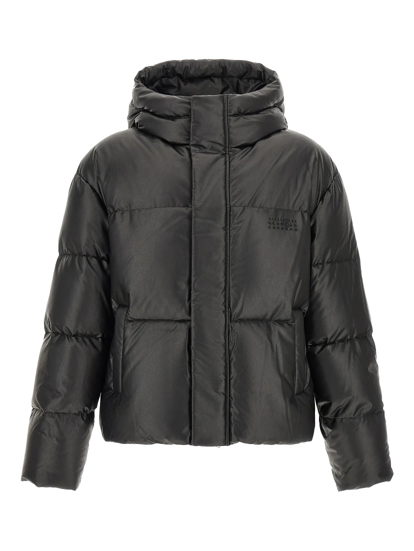 Black Polyester Full-Length Jacket