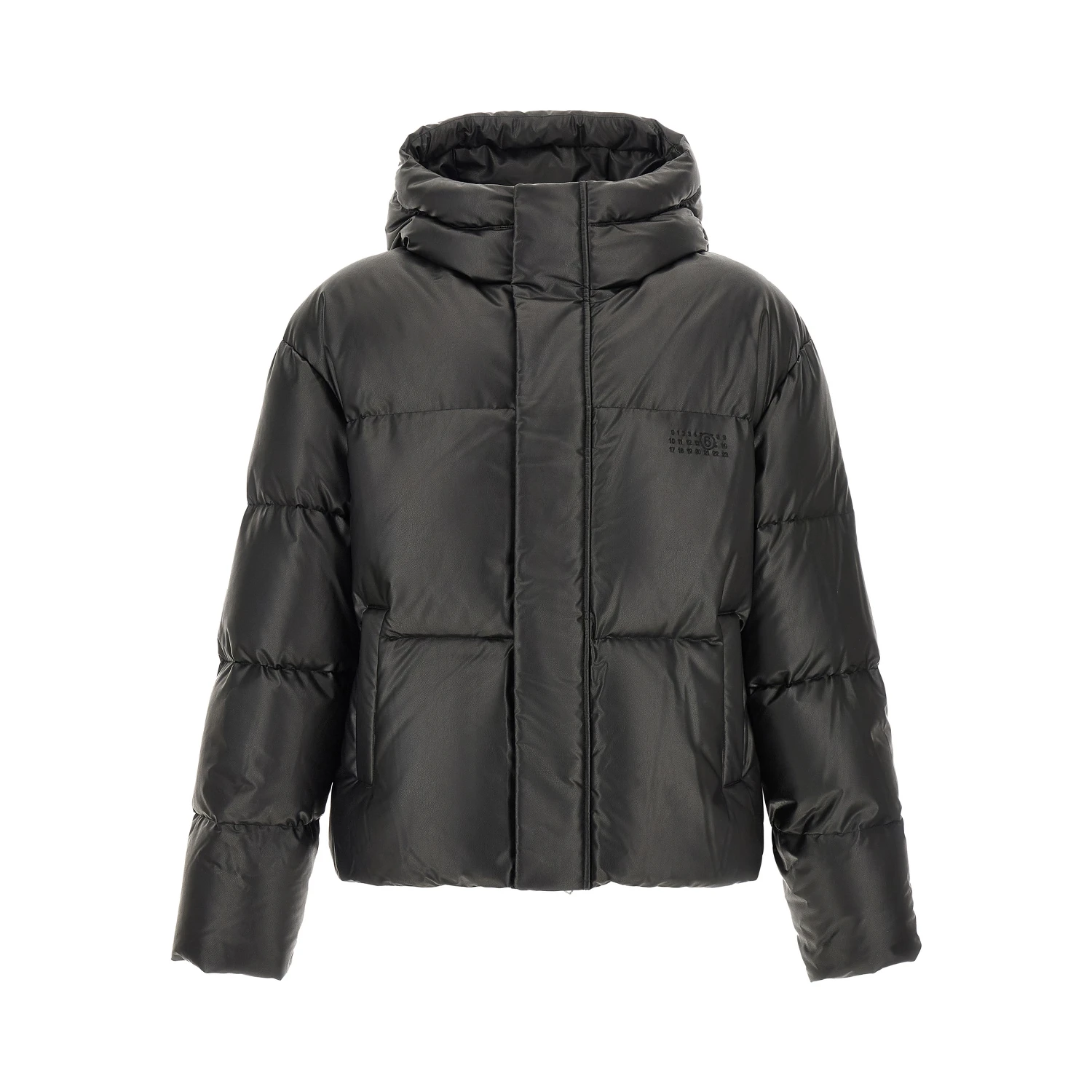 Black Polyester Full-Length Jacket