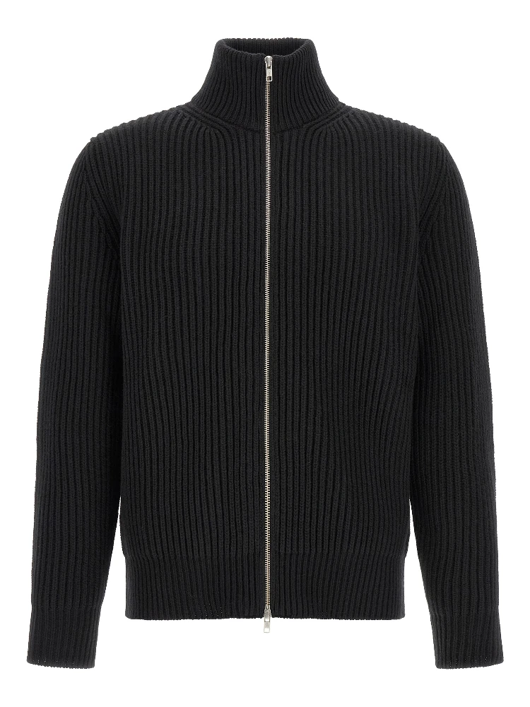 Black Wool Full-Length Jacket