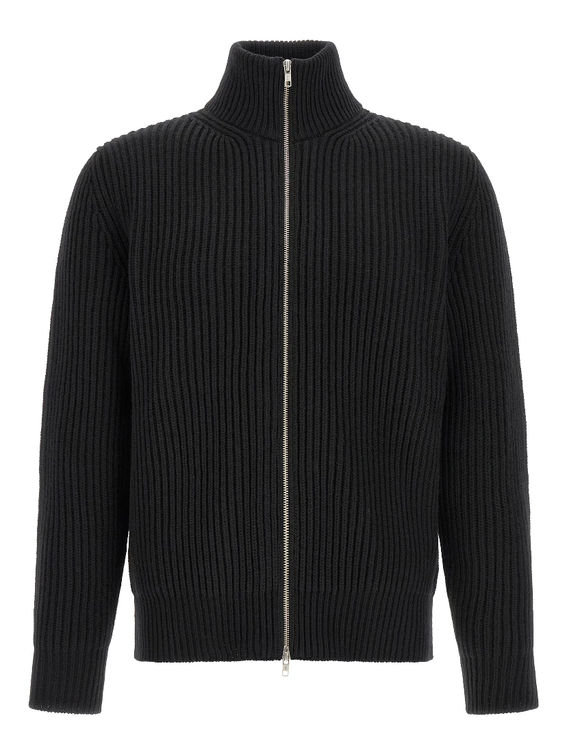 Black Wool Full-Length Jacket