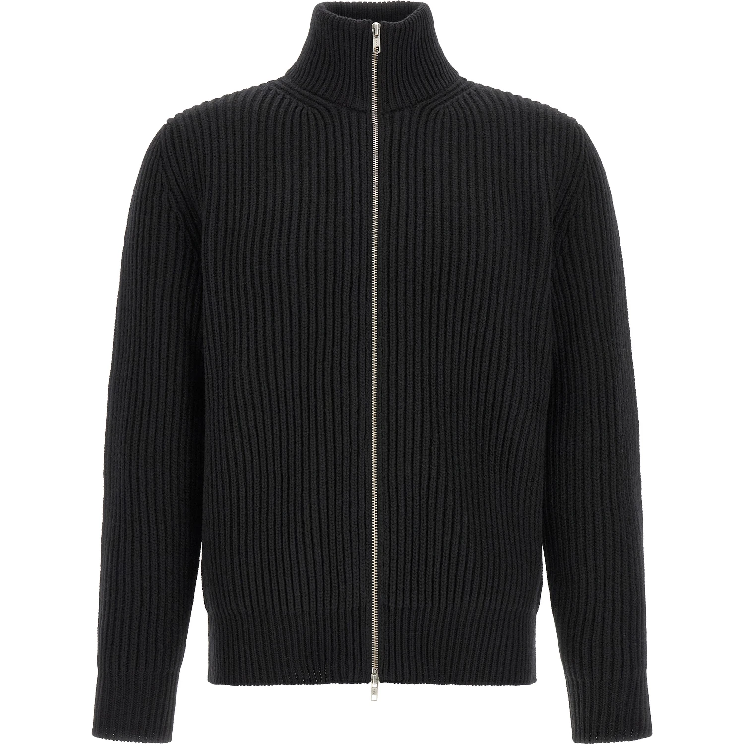 Black Wool Full-Length Jacket