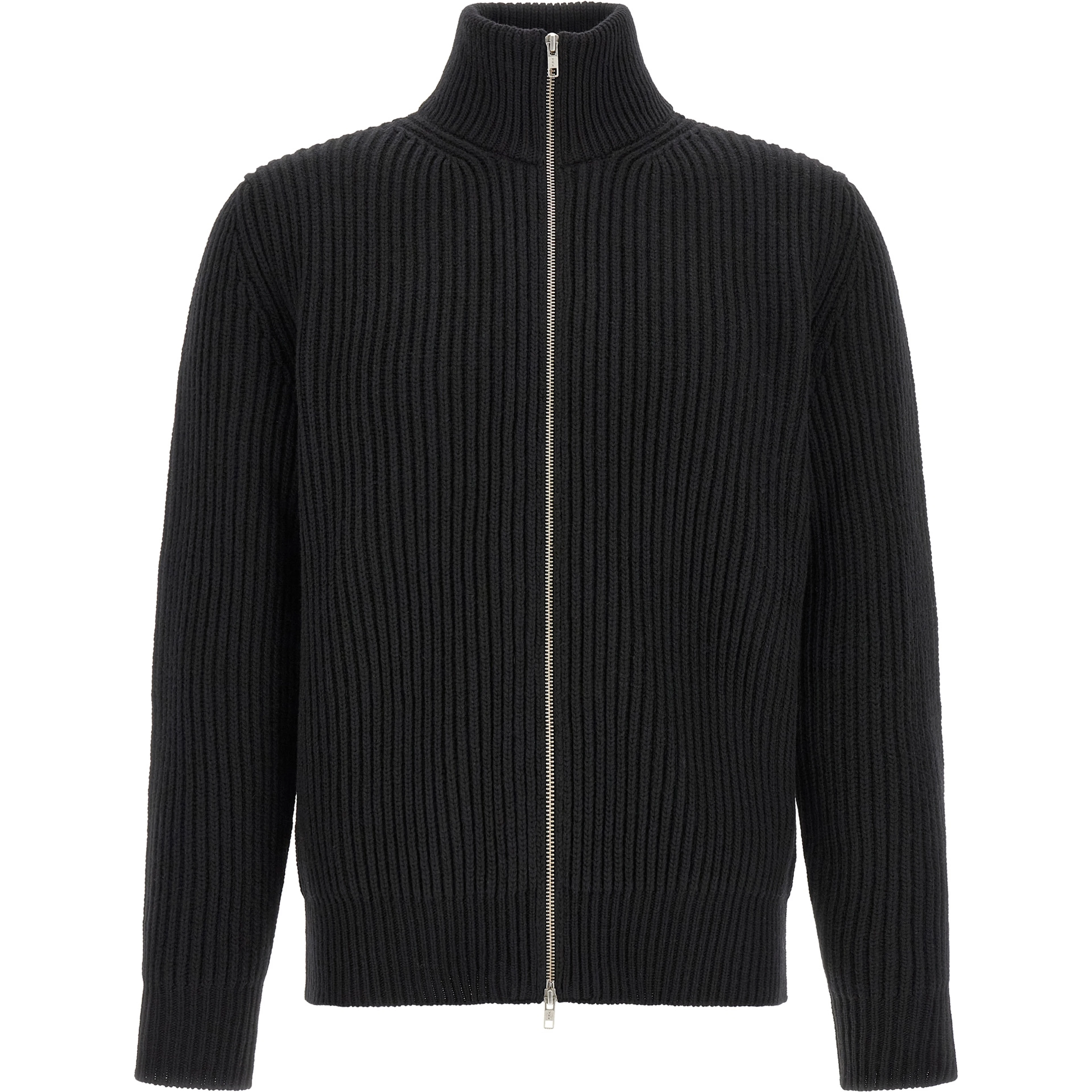 Black Wool Full-Length Jacket